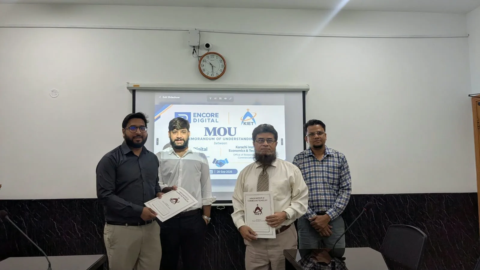 MoU signed - 26 September 2026 - KIET and Encore Digital MoU